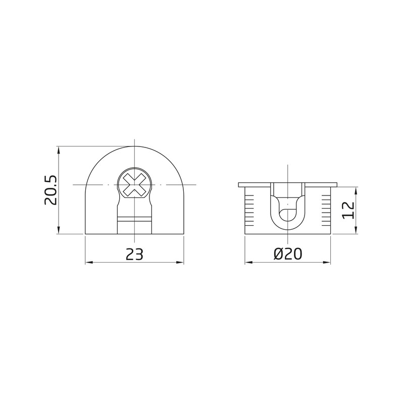 Amig - Eccentric coupling for furniture assembly, mounting with M6