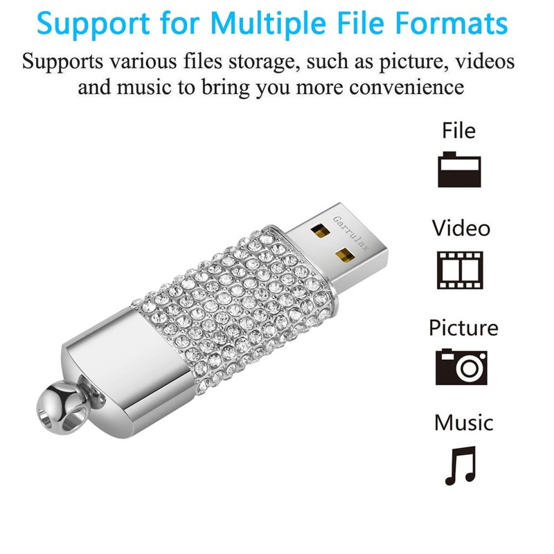 GARRULAX USB Flash Drive, 16GB/32GB/64GB/128GB USB 2.0 Heart Shaped Memory