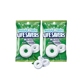Sugar Free Lifesavers Wintgreen Mints Pack - Sugar Free Lifesaver Mints - 2 Bags Life Savers Wint O Green - 2.75oz each | Packaged by Leathnu Foundry