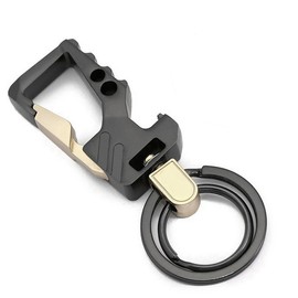 Key Chain Bottle Opener - Heavy Duty Car Keychain Organizer with 2 Size Extra Key Rings, Metal Zinc Alloy, Business Men and Women