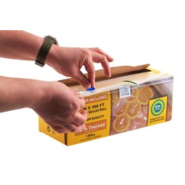 6" x 100' Mega Roll & Cutter Box Vacuum Sealer Bags Roll (No More Scissors) 4 mil 100 Foot OutOfAir, 33% Thicker, BPA Free, Sous Vide, Commercial Grade, Works with FoodSaver Sealers