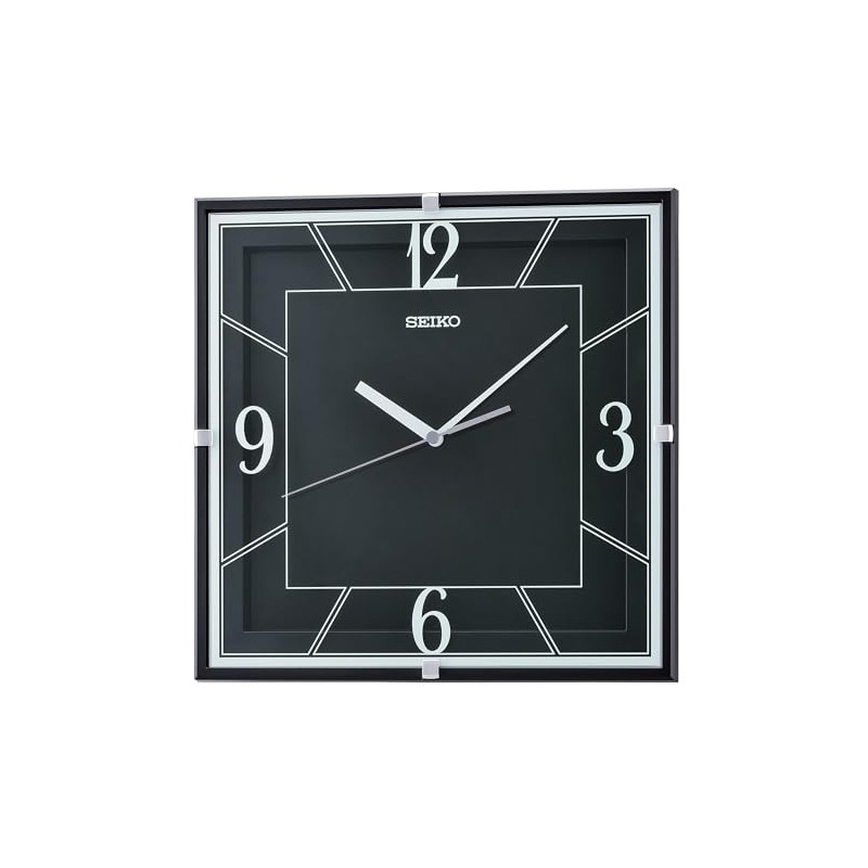 Seiko Lanvin Non Ticking Wall Clock, Black, 11 Inch
