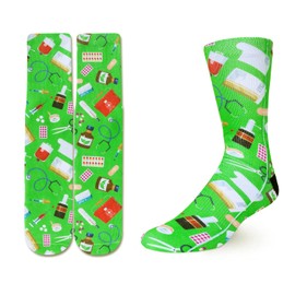 Benefeet Sox Mens Doctor Nurse Socks Medical Socks Funny Crazy Cool Funky 3D Printed Crew Socks Unisex Boys Novelty Cartoon Socks Fun Medical Themed Graphic Patterned Athletic Socks Doctors day Gifts