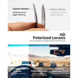 Cyxus Polarized Aviator Sunglasses for Men Women UV400 Protection Aviators Glasses for Driving Hiking Travel