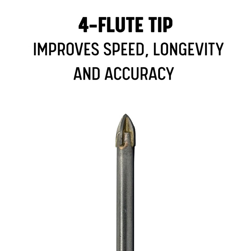 Drill America 5 Piece Carbide Tipped 4 Flute Glass &