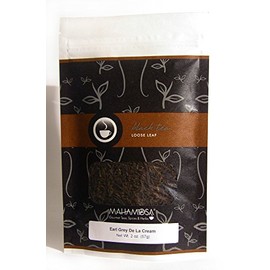 Mahamosa Earl Grey Blend and Filter Set: 2 oz Earl Grey De La Cream Black Tea, 100 Loose Leaf Tea Filters (Bundle- 2 items)(Tea Ingredients: Whole leaf black tea, vanilla flavor, bergamot flavor)