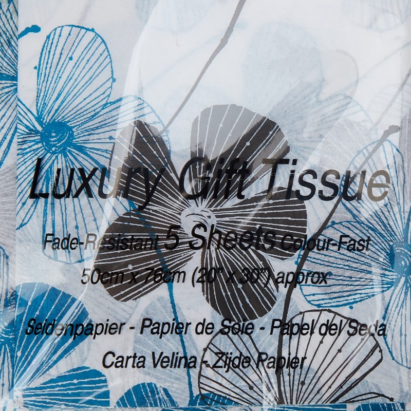 SatinWrap Luxury Printed Tissue Wrapping Paper Floral Lines 5 Sheets