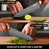 YOSFO Kitchen Knife Set,15 Pcs Knife Set with Block and