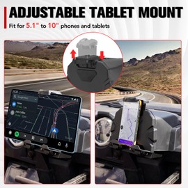 A & UTV PRO Electronic Tablet Holder & Tie Down Anchors for Polaris RZR XP 1000 2014-2018, Black