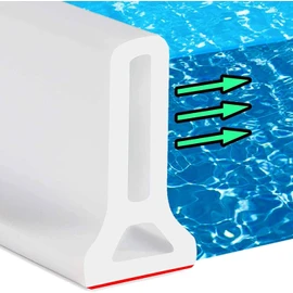 Hi-Na 3ft/5ft/6ft/8ft/10ft Collapsible Shower Threshold Water Dam Water Barrier for Shower and Water Stopper Keeps Water Inside Water Threshold for Wet and Dry Separation (3ft, White)