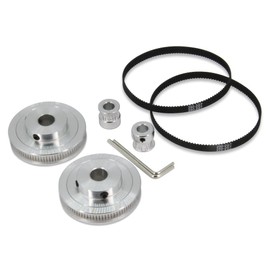 Befenybay 2Kit 2GT Synchronous Wheel 20&80 Teeth 10mm Bore Aluminum Timing Pulley with 2pcs Length 250mm Width 6mm Belt (20-80T-10B-6)