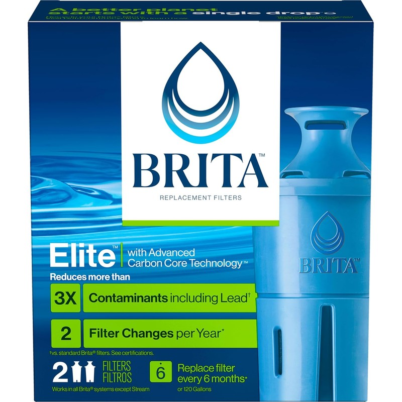 Brita Filter Replacements for Water Pitchers and Dispensers, Elite, NSF