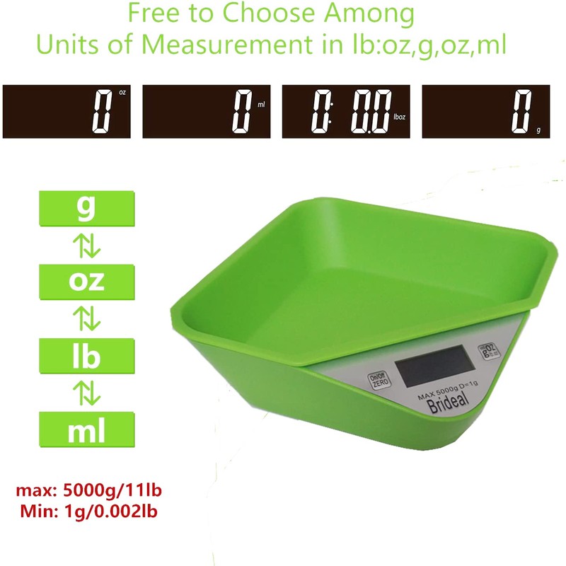 Brideal Digital Kitchen Food Scale Multifunction Electronic Food Scales with