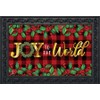 Briarwood Lane Joy to The World Christmas Doormat Checkered Berries