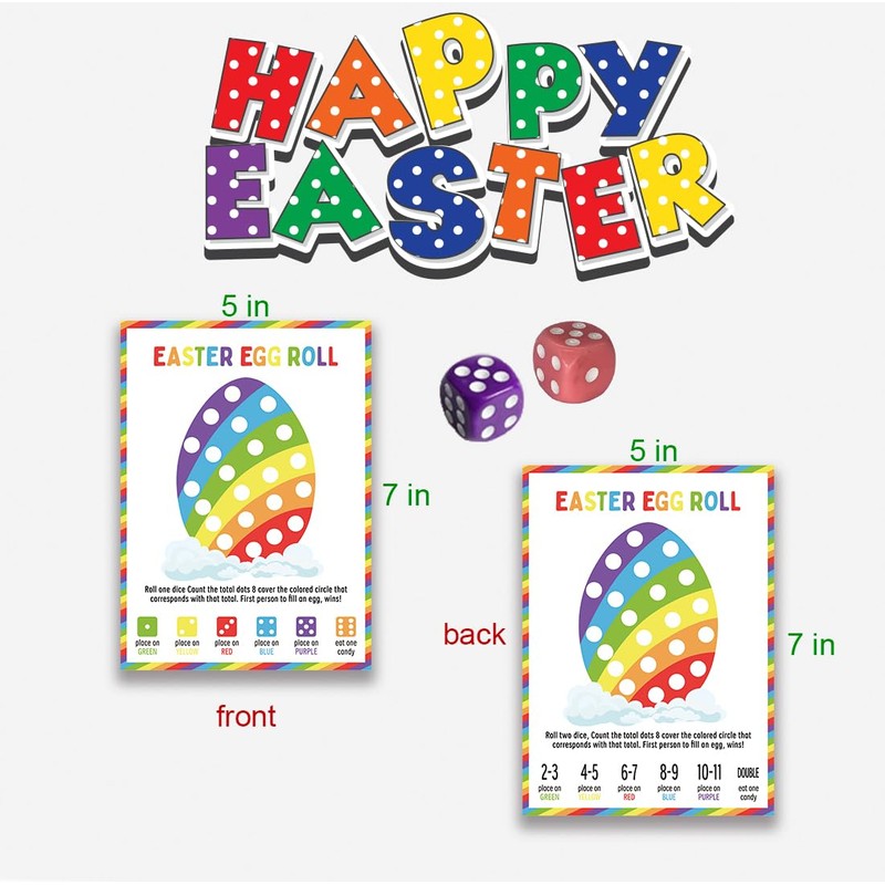 BEUFSE Easter Egg Roll Dice Game, Roll The Egg Game