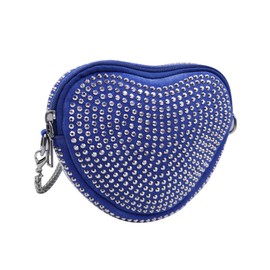 ZGMYC Bling Rhinestone Crossbody Purse for Women Girls Cute Heart Shaped Wallet Shoulder Bag with Chain Strap