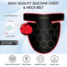 Hottoerak LED Red Light Neck with Adjustable Controler, Combination Mode LED Red Light Lamp Suitable for Use at Home Traveling Office (Black)