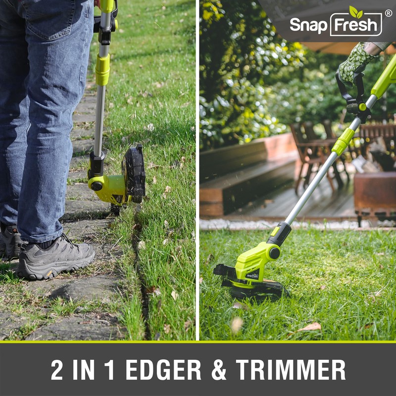 SnapFresh 20V Weed Wacker，2-in-1 Cordless 12" String Trimmer & Lawn