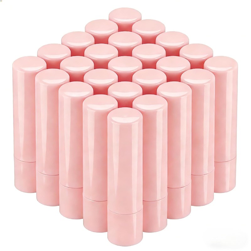 Paquete de 30 tubos vacíos de bálsamo labial, color rosa,