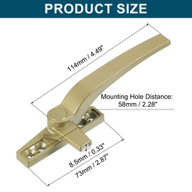 sourcing map 1Pcs Casement Window Locking Handle, Zinc Alloy Locking Handle Grasp Grip Right Hand for Windows, Champagne Color