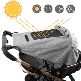 Mutifunction Baby Stroller Sunshade Buggy Stroller Sun Visor Carriage Sun Shade Canopy Cover for Prams Stroller Accessories Car Seat-Grey
