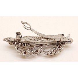 Unbranded Hair Clip Rhinestone Crystal Hair pin Barrette Elegant leaf style Silver