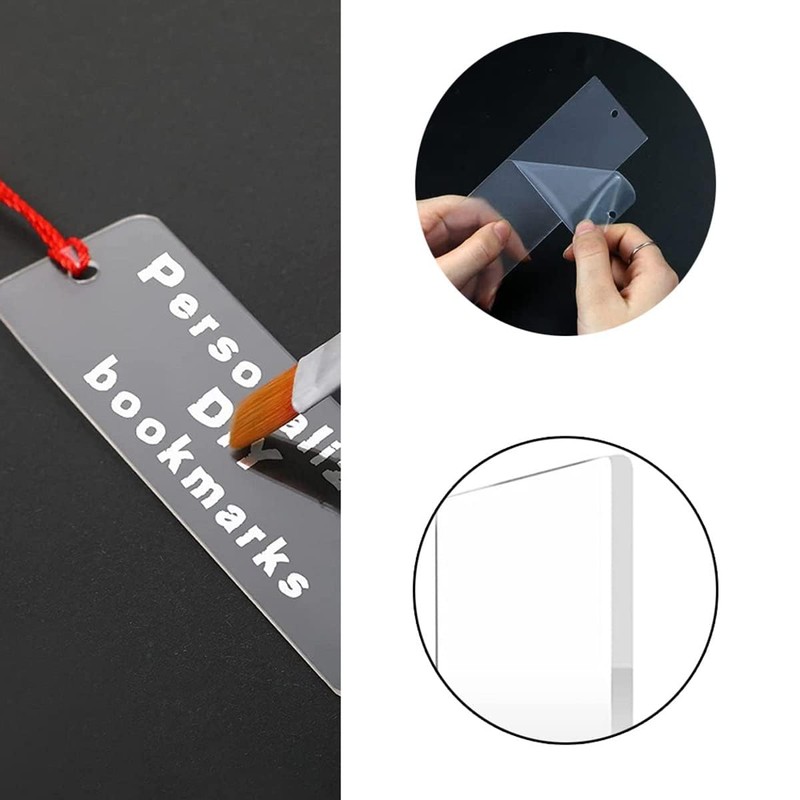 Pack of 30 Rectangular Acrylic Bookmarks, BetterJonny Blank Acrylic Bookmarks