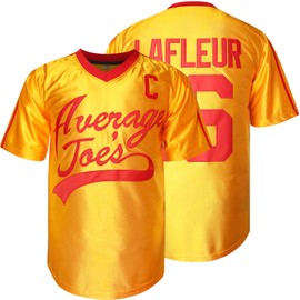 #16 Peter Lafleur Average Joes Dodgeball Jersey Dodgeball Hip Hop Movie Baseball Shirt(Small, Yellow)