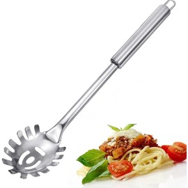 HZXSDEG Pasta Fork, Pasta Spoon, Spaghetti Sever, Durable Stainless Steel Pasta Server, Spaghetti Spoon Server, Heat Resistant, 12 inch