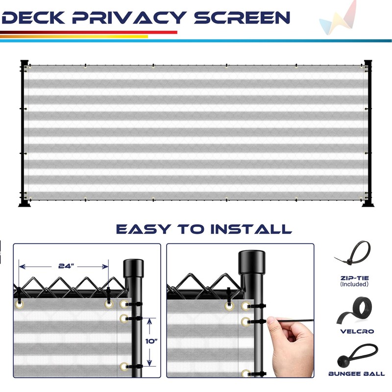 Windscreen4less 3'x29' Deck Balcony Privacy Screen Fence Apartment Balcony Mesh