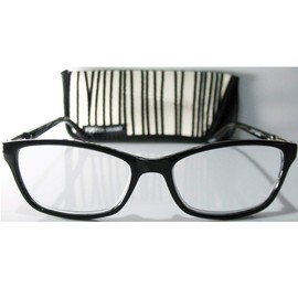Foster Grant Coloread Black Jules Women's Reading Glasses with Case +1.25