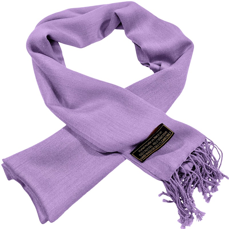 Light Purple Lilac Men's Nepalese Solid Colour Fashion Scarf Scarves