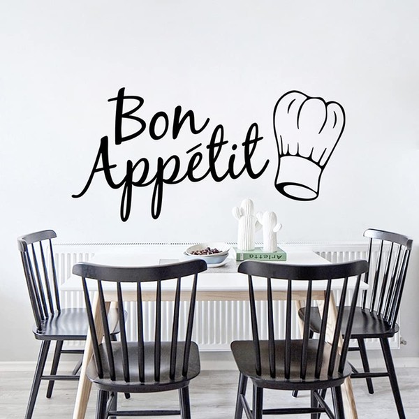 LZYMSZ French Bon Appetit Vinyl Wall Stickers for Kitchen, Dinner, Home, Art Decoration