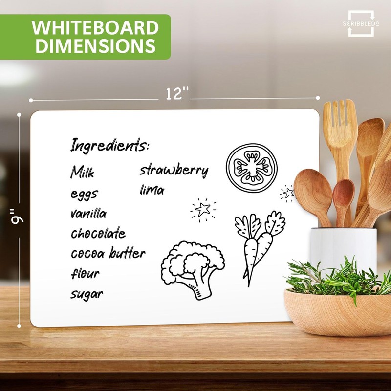 SCRIBBLEDO 2 Pack Small White Board Dry Erase Mini Whiteboard