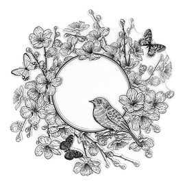 Bee Happy Nest Dragonfly Clear Stamp Silicone Stamp Cards with Sentiments, Flowers, Butterfly,Greeting Words Pattern for Holiday Card Making Decoration and DIY Scrapbooking Album DIY Crafts