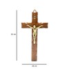 Wooden Crucifix Wall Mounted Christ in Brass Made in Umbria