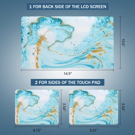 Mibbxea 15-15.6 Inch Laptop Skin Sticker, Reusable Vinyl Sticker Film Cover for 13 13.3 14 15.4 Inch Laptops & Netbooks, Decorative, Scratch-Resistant, Dustproof, Waterproof (001 Ocean)