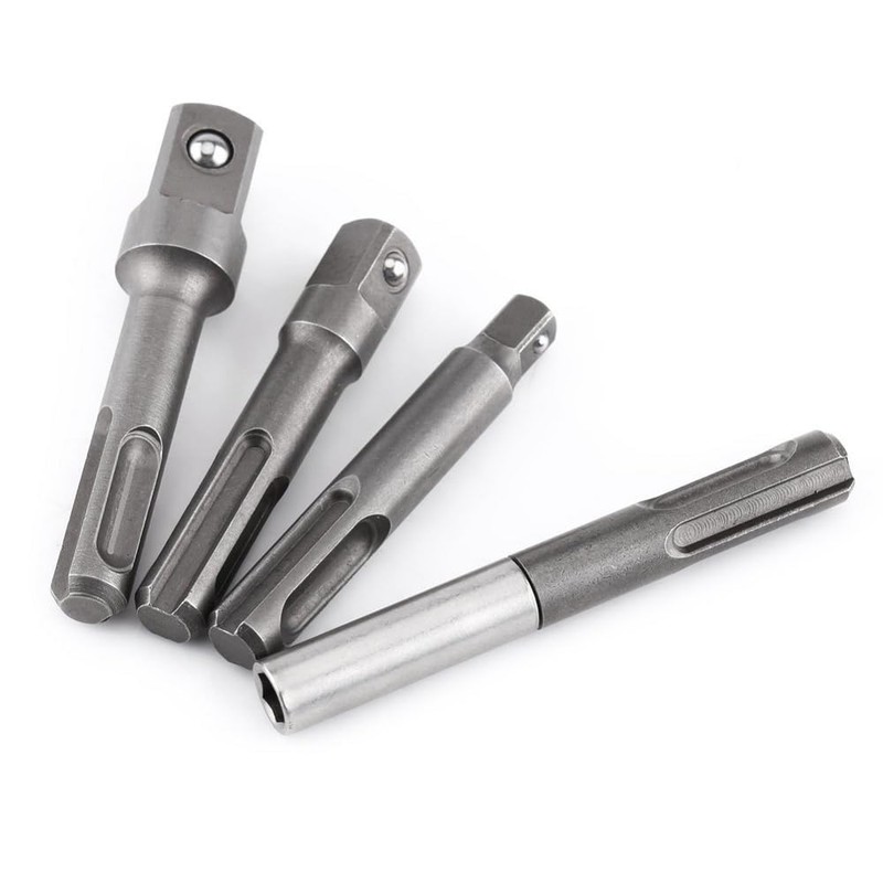Shallho 4 Pieces Drill Socket Adapter Set, SDS Plus Socket