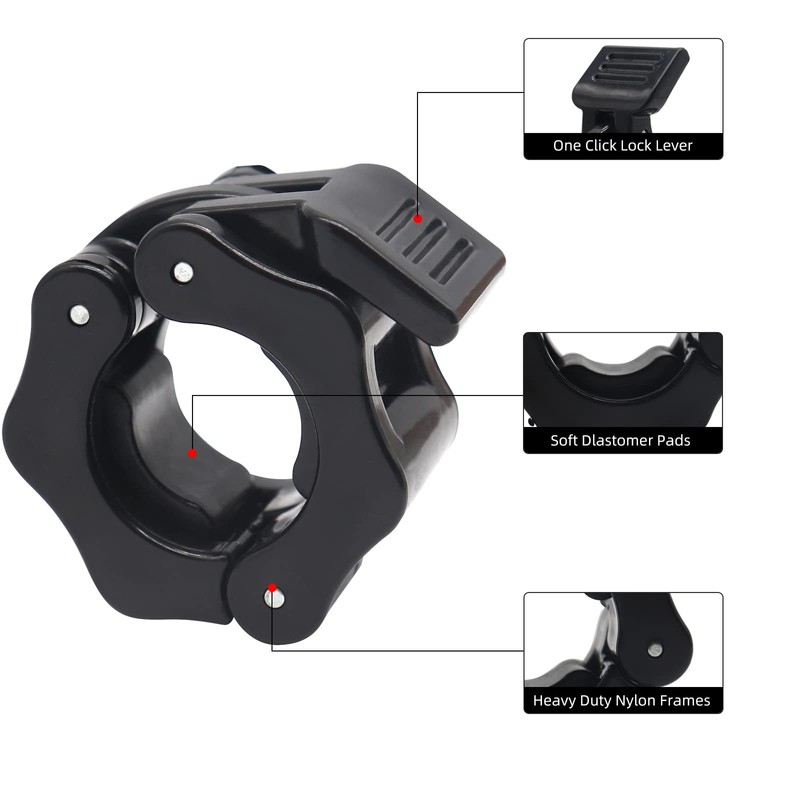 Barbell Collar ValueHall 1 Inch Barbell Clamps Barbell Buckle Non-Slip