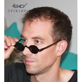 Eyekepper Sunshine Readers Spring Temple Vintage Mini Small Oval Round Reading Sunglasses Grey Lens +2.75