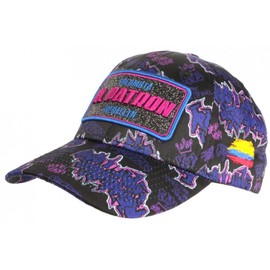 El Patron Cap Purple and Pink Rhinestone Streetwear Medellin Baseball - Unisex, Purple, One Size, Purple