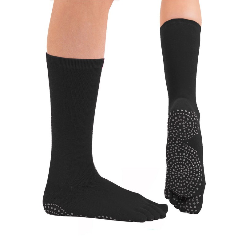 TOETOE - YOGA&PILATES - Anti-Slip Sole Mid-Calf Toe Socks (UK