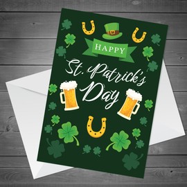 RED OCEAN Happy St Patricks Day Greeting Card For Him Her, St. Patrick's Day Card For Friends and Family, Happy St Patrick's Day Card With White Envelope For Partner Grandparents Neighbours