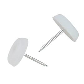 Nylon Furniture Sliders Nail On - 50 Pcs Chair Leg Floor Protectors Nail - 13mm Nylon Chair Glides with Nail White Sliders Head, Chair Table Leg Feet Protector Nail