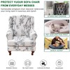 CRFATOP Wingback Chair Covers 2 Pieces Stretch Printed Wing Back