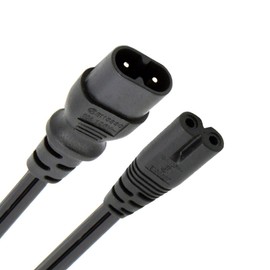 CY Cord IEC60320 C8 Plug to C7 Receptacle Male to Female Extension Supply Main Adapter Cable 30cm