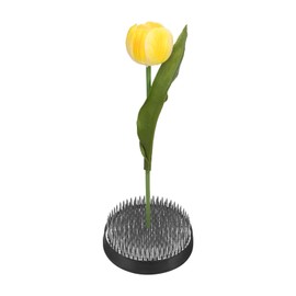 M METERXITY Flower Frog 2.8" Round Steel Flower Pins Flower Frog Holder Flower Arranger Fixed Tools W Rubber Base Floral Frog for Arrangements Vase/Plant Decoration/Home Decor [1.1cm Pins]