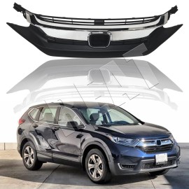 Bewild Chrome Front Bumper Upper Mesh Grille Grill Guards Fit For 2016-2018 Honda Civic