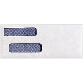 Check Double Window Envelopes (3 5/8" x 8 3/4") - 24lb. Bright White (250 Qty.) | Perfect for Tax Season, Quickbooks Invoices and Accounting Mailings | 24lb Paper | 57633-250