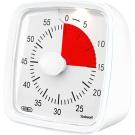 Timer, Yunbaoit Timer Study-60 Minute Visual Timer for Kids and Adults,Use in Home, Kitchen, School, and Workplace (White)